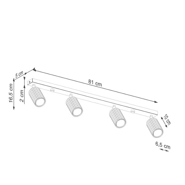 Spot de plafond Moderne GU10 4-flamme 81 cm de long en vert