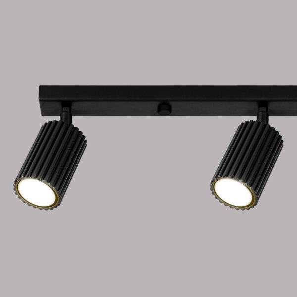 Plafonnier noir 4-flamme GU10 81 cm long Moderne