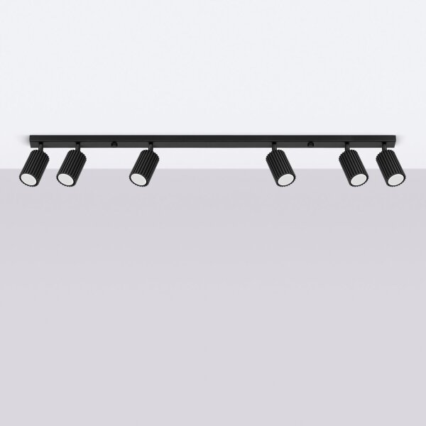 Spot de plafond noir 117 cm long flamme GU10 orientable
