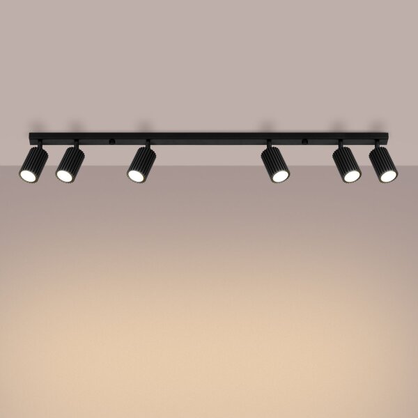 Spot de plafond noir 117 cm long flamme GU10 orientable