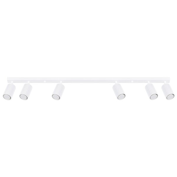Lampe de plafonnier Moderne Blanc 117 cm orientable 6x GU10 Aluminium