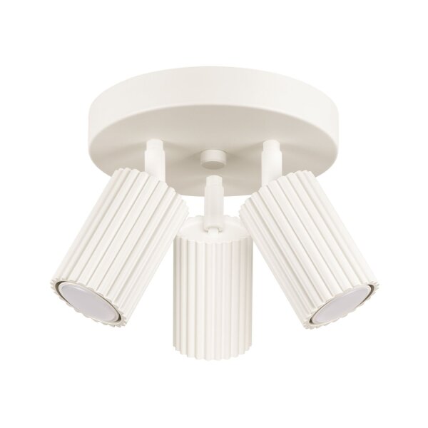 Lampe de plafonnier Moderne en crème Ø 19,5 cm orientable 3x GU10 Alu