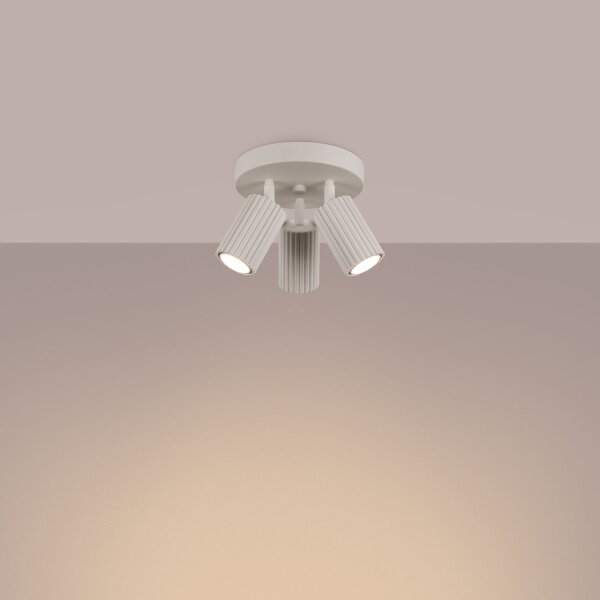 Lampe de plafonnier Moderne en crème Ø 19,5 cm orientable 3x GU10 Alu