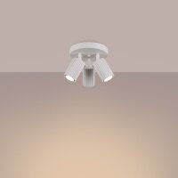Projecteur de plafond 3 flammes GU10 rond Ø 19,5...