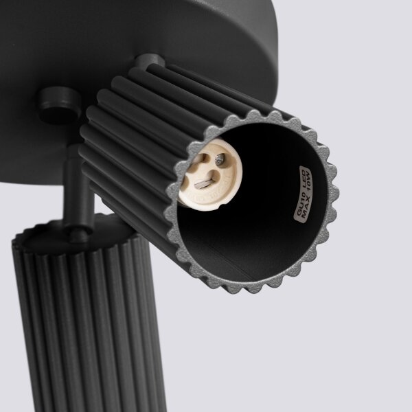 Lampe de plafonnier ronde 3 flammes GU10 noir Ø 19,5 cm petit Moderne