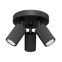 Lampe de plafonnier ronde 3 flammes GU10 noir Ø...