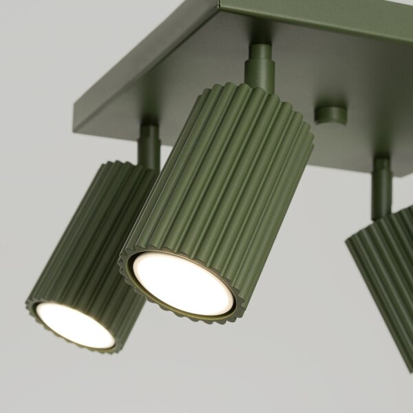 Lampe de plafonnier Vert L : 25 cm petit orientable 4x GU10 Aluminium