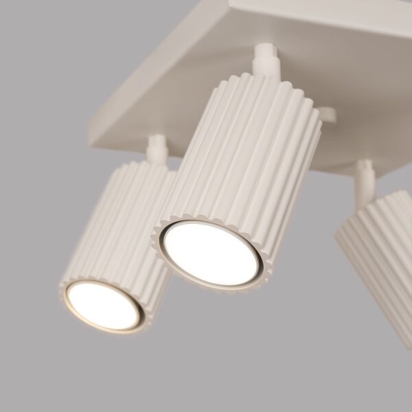 Projecteur de plafond 4 flammes GU10 L : 25 cm petit crème BERTA