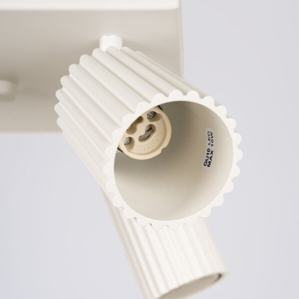 Projecteur de plafond 4 flammes GU10 L : 25 cm petit crème BERTA
