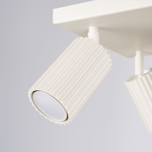 Projecteur de plafond 4 flammes GU10 L : 25 cm petit crème BERTA