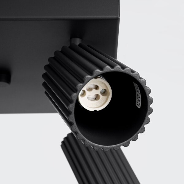 Lampe de plafonnier noir L : 25 cm petit orientable 4-flamme GU10