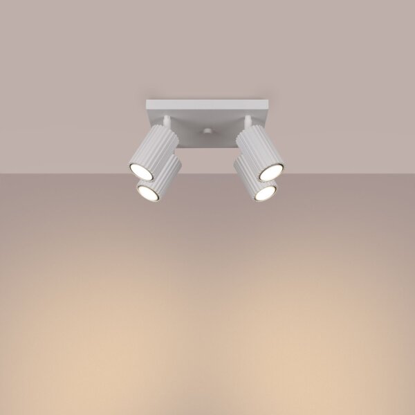 Projecteur de plafond 4 flammes GU10 L : 25 cm petit blanc Moderne