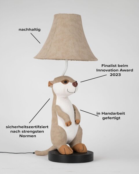 Lampe de table chambre denfant 58 cm de haut suricate LED