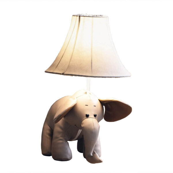 Lampe de table LED chambre denfant éléphant 48 cm gris vegan
