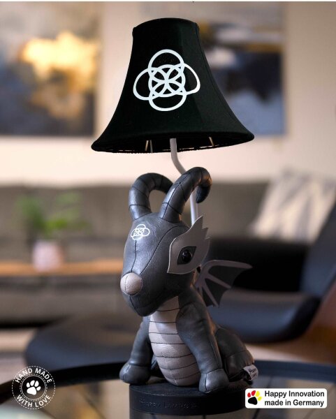 Adorable lampe de chambre denfant LED 58 cm Dragon Gris Noir