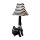 Lampe de table LED chat 51 cm noir blanc duveteux