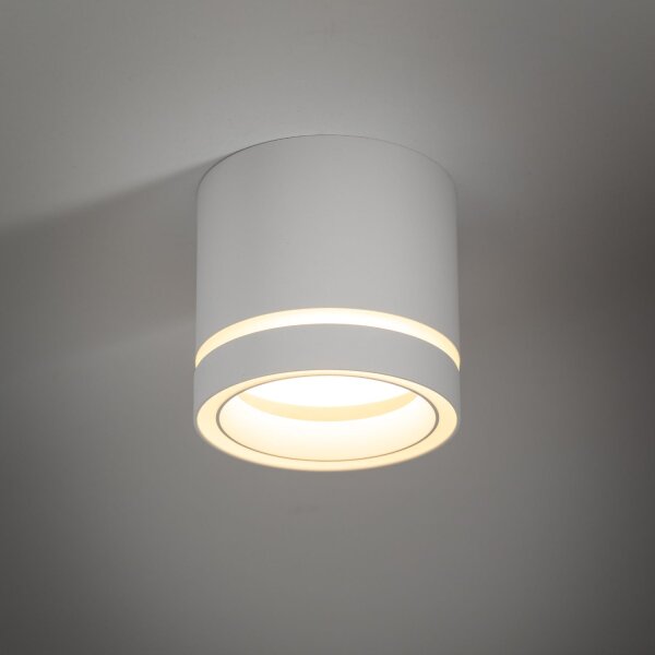 Spot de plafond blanc rond Ø 8,5 cm petit apparent