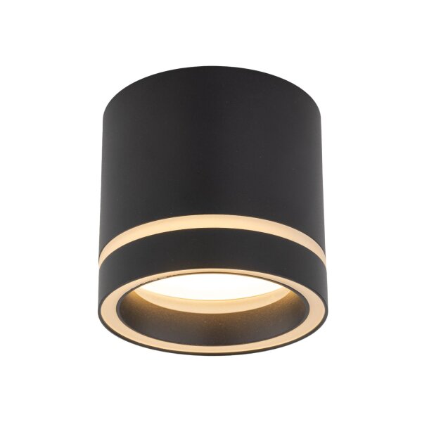 Lampe de plafonnier noir apparent Ø 8,5 cm petit métal