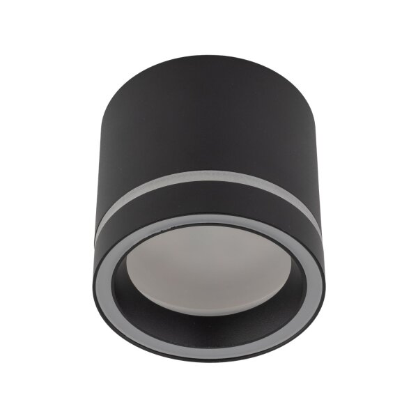 Lampe de plafonnier noir apparent Ø 8,5 cm petit métal