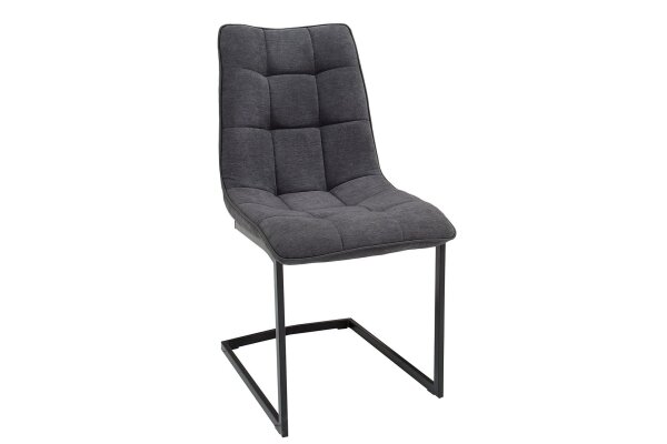 Piétement luge sans accoudoirs Tissu Métal gris noir