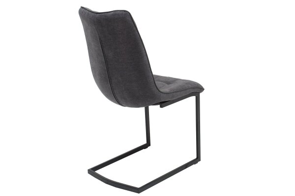 Piétement luge sans accoudoirs Tissu Métal gris noir