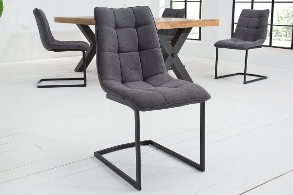 Piétement luge sans accoudoirs Tissu Métal gris noir