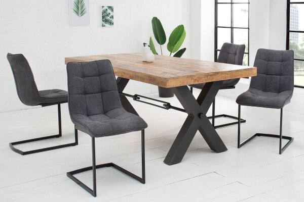 Piétement luge sans accoudoirs Tissu Métal gris noir