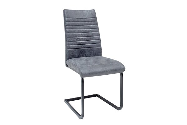 Chaise à bascule sans accoudoirs Gris Noir Tissu Métal