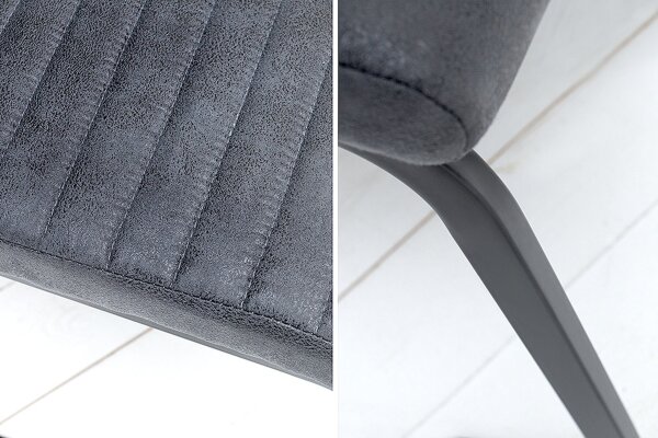 Chaise à bascule sans accoudoirs Gris Noir Tissu Métal