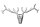 Décoration murale bois de cerf en métal 98 cm de large en argent