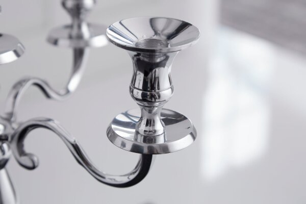 Bougeoir pour bougies à 5 branches en argent 40 cm de haut