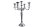 Bougeoir pour bougies à 5 branches en argent 40 cm de haut