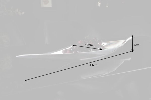 Coupe décorative en argent 40 cm petite en métal fait main
