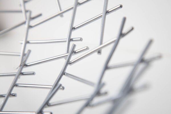 Coupe décorative en métal Ø 45 cm Grille Design en argent