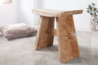 Pouf en teck massif L : 40 cm Landhaus Rustikal