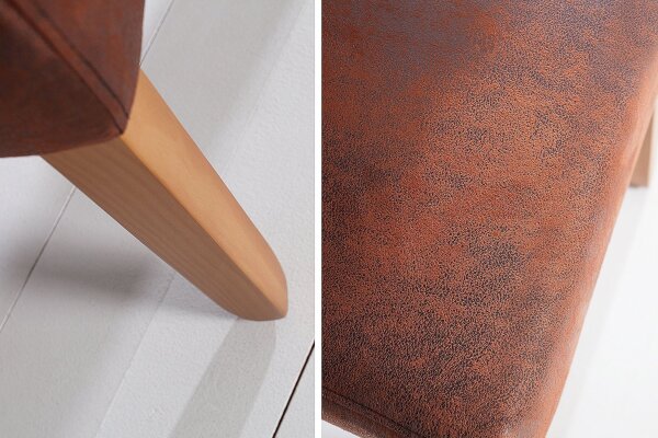 Chaise de salle à manger tissu bois sans accoudoirs brun style colonial