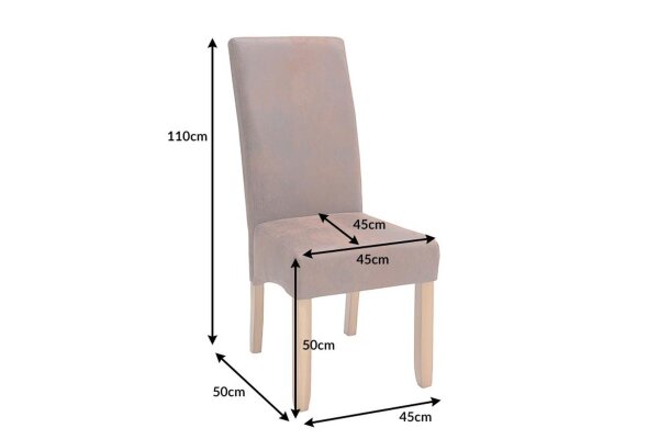 Chaise de salle à manger tissu bois sans accoudoirs brun style colonial
