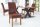 Chaise de salle à manger tissu bois sans accoudoirs brun style colonial