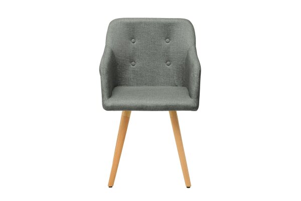 Chaise de salle à manger Tissu bois gris naturel avec accoudoirs