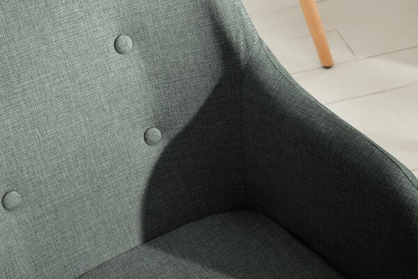 Chaise de salle à manger Tissu bois gris naturel avec accoudoirs