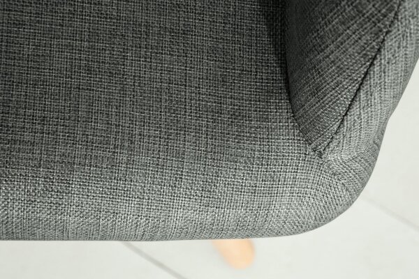 Chaise de salle à manger Tissu bois gris naturel avec accoudoirs