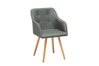 Chaise de salle &agrave; manger Tissu bois gris naturel...