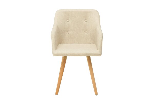 Chaise de salle à manger Tissu Bois avec accoudoirs Naturel Scandinave