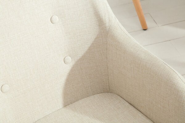 Chaise de salle à manger Tissu Bois avec accoudoirs Naturel Scandinave