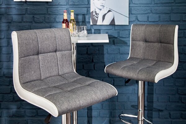 Chaise de bar réglable en hauteur Similicuir Tissu Métal Moderne