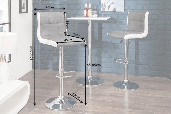 Chaise de bar réglable en hauteur Similicuir Tissu Métal Moderne