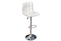 Chaise de comptoir similicuir tissu m&eacute;tal blanc...