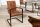 Chaise cantilever avec accoudoirs marron noir tissu fer