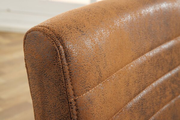 Chaise à piètement luge avec accoudoirs Marron Noir Tissu Métal
