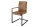 Chaise à piètement luge avec accoudoirs Marron Noir Tissu Métal